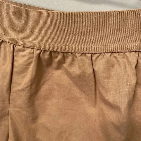 J. Crew khaki skirt front pockets elastic waistband 10 tan 100% cotton - Picture 6 of 7